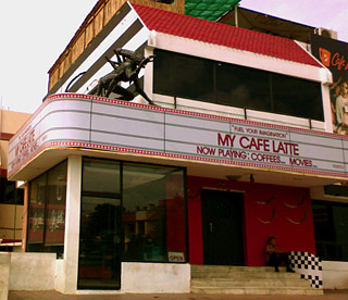 An Alien on top of Café Latte, Hyderabad