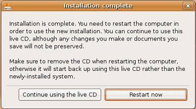 Ubuntu Installation Completed