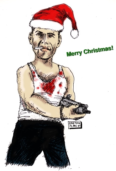 Merry Christmas from Karthik Abhiram [Die Hard Drawing]