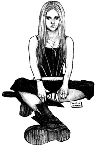 Avril Lavigne Drawing 1 — by Karthik Abhiram