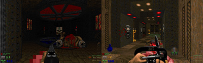 Hatomo Battles the Yomi Demons by Tobias Münch and Pablo Dictter for Doom II, Review by Karthik Abhiram — Screenshot from MAP45 and MAP46