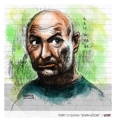 Terry O'Quinn as John Locke from Lost — Drawing by Karthik Abhiram