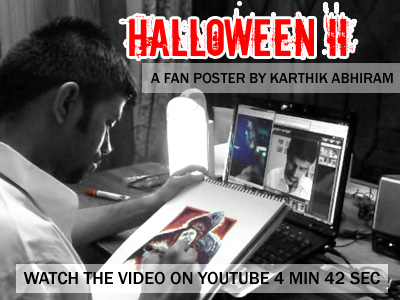 Watch the Halloween II Fan Poster Drawing Video on YouTube